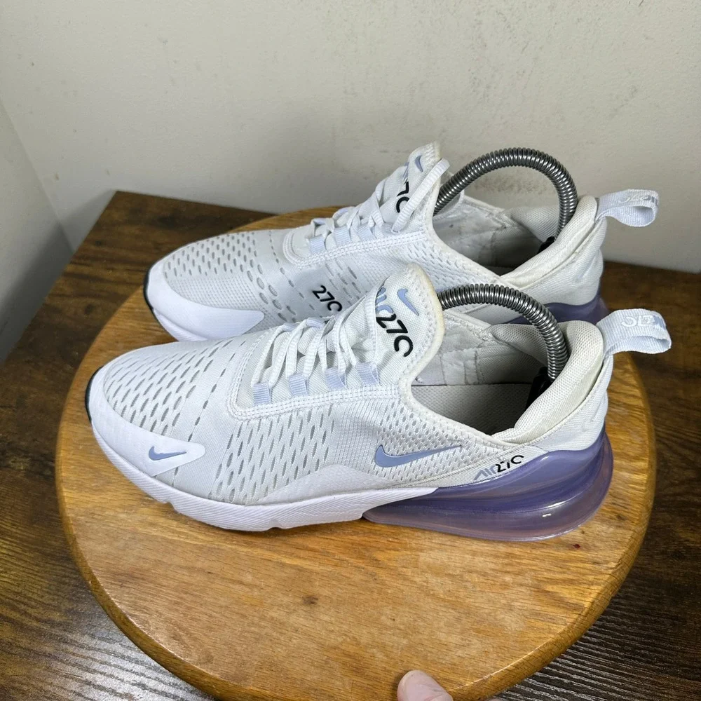 Nike Air Max 270 Womens White Light Violet Sneakers AH6789-121 Size 10
